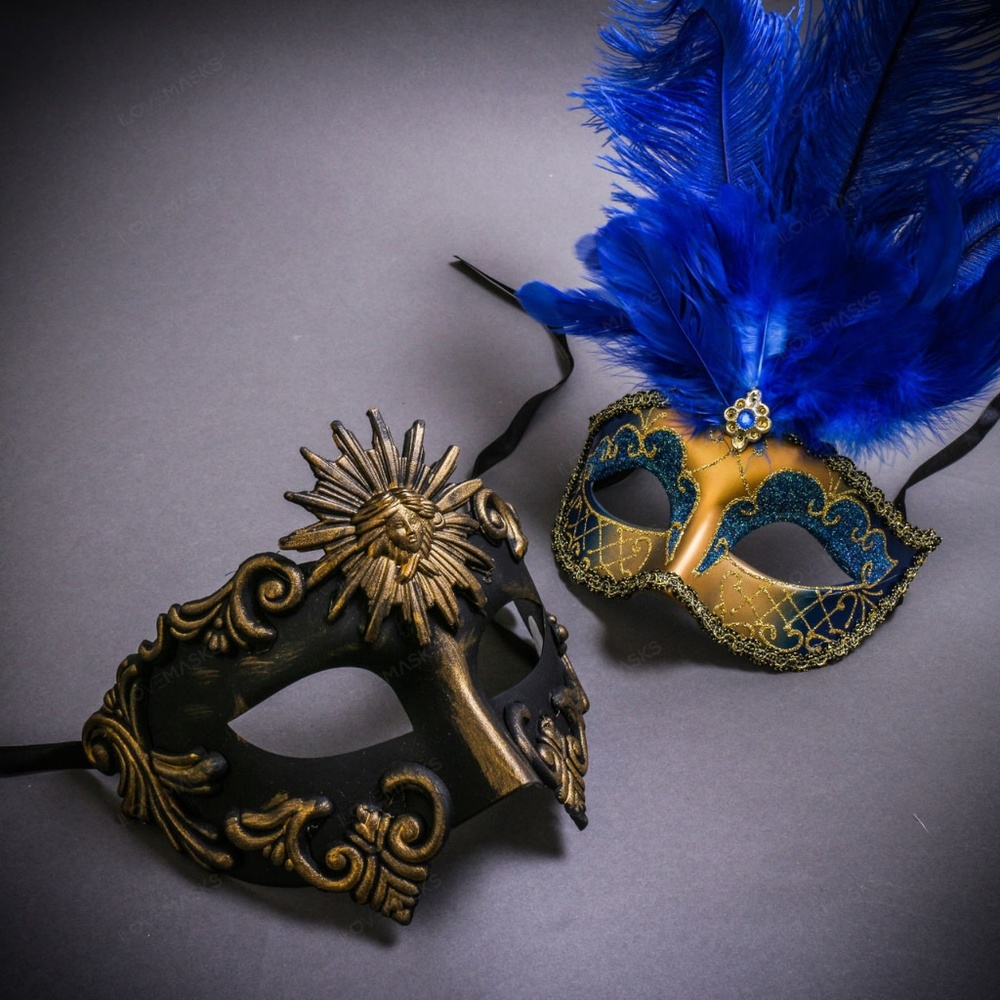 Black Gold Roman Greek Emperor & Mardi Gras Mask